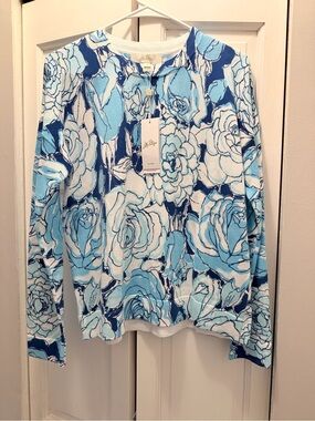 NWT LILLY PULITZER TENSLEY SWEATER SIZE M CAPRI BLUE ROSANNA